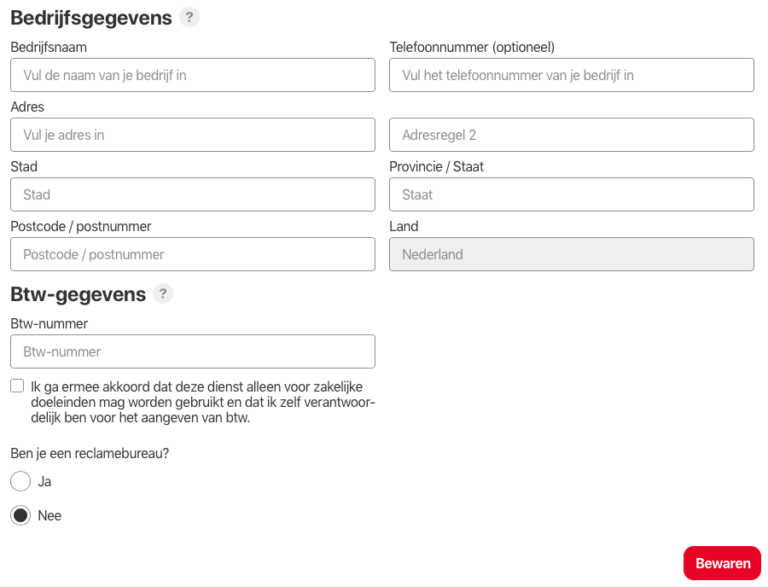 Pinterest adverteren betalingsgegevens Pinterest adverteren betalingsgegevens